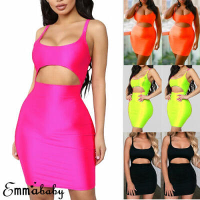 

Summer Womens Sexy Solid Bodycon Cocktail Evening Party Beach Short Mini Dress