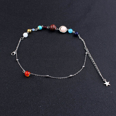 

Handmade Universe Bracelet Solar System Eight Planets Bracelet Guardian Star Natural Stone Bracelets Bangles for Women Girl Gift
