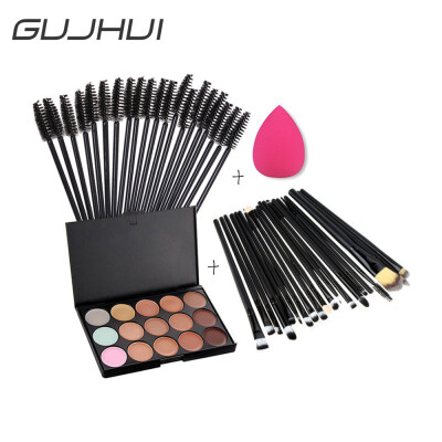 

〖Follure〗15 Color Concealer 20PC Eye Makeup Brush 50PC Eyelash Brush 1PC Water Puff