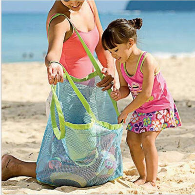 

Foldable Beach Bag Sand Away Beach Mesh Toy Sea Shell Tote Kids Toy Storage Bag hot 2018