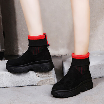 

Rose New Fashion Women Mixed Colors Platform Slip-On Round Toe Party Casual Boots