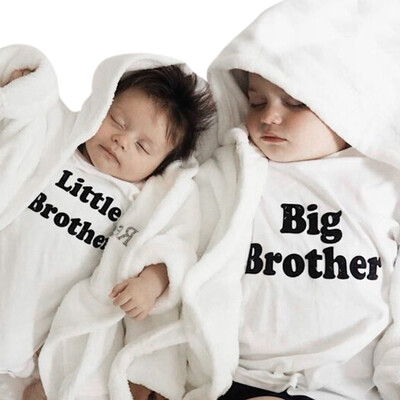 

Infant Toddler Kids Baby Boys Letter Print T-shirts Tops Outfits Brother Clothes