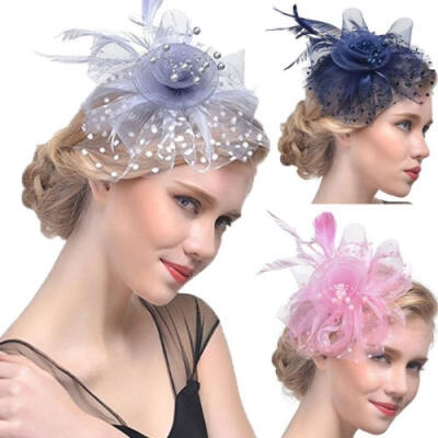 

New Fashion Gorgeous Stylish Coral Pink Flower & Feathers or Hat Fascinator Designs