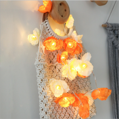 

LED lamp string flower string lamp string small silk flower Christmas battery box color lamp room wedding decoration