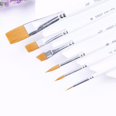 

Outdoor Special Painted Pen 6 White Rod Nylon Hair Gouache Watercolor Oil Brush