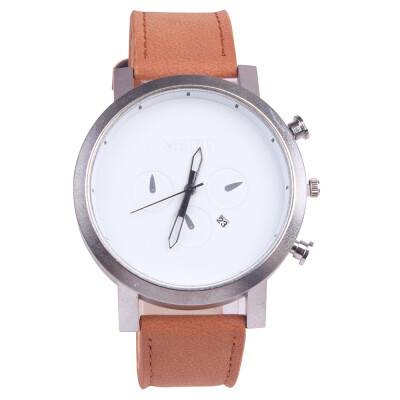 

Mens Simple Three-Piece Quartz Watch Mens Calendar Watch Scrub Belt Casual Watch