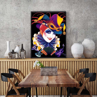 

kirin show Diamond Painting 5d Beauty Mask Diamond Embroidery Full Display Diamond Mosaic Picture Of Rhinestone Decoration Home