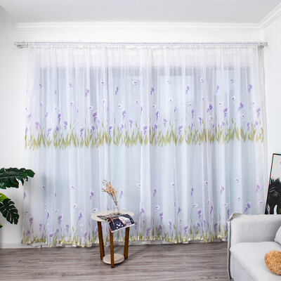 

Toponeto Leaves Curtain Tulle Window Treatment Voile Drape Valance 1 Panel Fabric