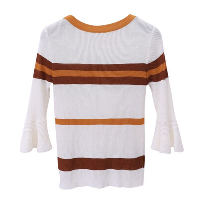 

Women Flare Sleeve Pullover Women Basic Sweaters Women 2018 Korean Style Knit Tops Femme