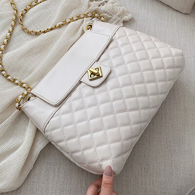 

Rhomboid chain texture bag foreign gas large capacity 100 lap women 2019 new fashion single shoulder bag tide