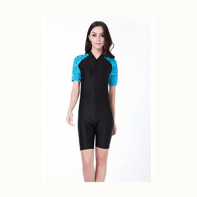 

Shark Bart SBART Swimsuit Female Siamese Surfing Sunscreen Slim Conservative Short Sleeve Chest Pad Swimsuit