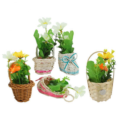 

Greensen 5Pcs Hand-woven Simulation Plants Fridge Magnet Refrigerator Wall Sticker Home Decoration