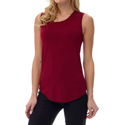 

Nomeni Women Loose Tank Solid O Neck Top T-Shirt Sleeveless Tops Vest