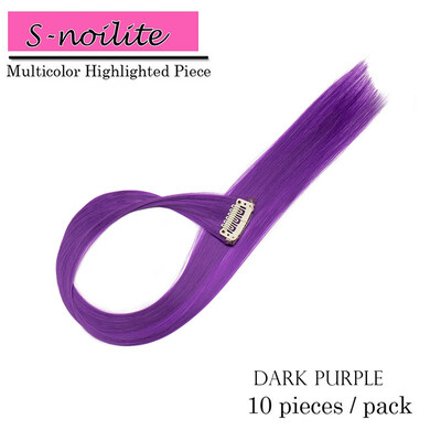 

Colored Party Highlights Straight Hair Clip Extensions Heat-Resistant Synthetic Hair Extensions in Multiple Colors