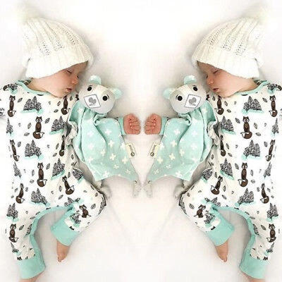 

Newborn Infant Baby Boy Girl Fox Cotton Bodysuit Romper Jumpsuit Clothes Outfits