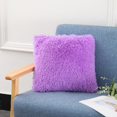 

Fluffy Plush Pillow Cover Square Decorative Throw Pillow Cover Soft Cushion Cover Pillowcases Without Core for Livingroom Couch So