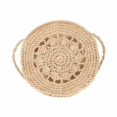 

Fashion Women Round Floral Summer Beach Handwoven Straw Crossbody Shoulder Bag