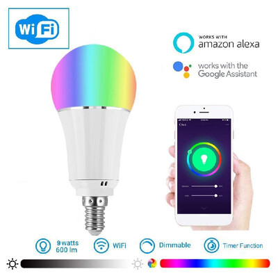 

2181 Smart WIFI LED Bulb WIFI Light RGB Multicolor LED Bulb 9W E2627 Dimmable Light Phone Remote Control Compatible with Alexa Go