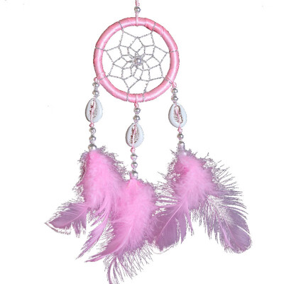 

White&Pink Dreamcatcher Handmade Dream Catcher Net With Feather wall windows door Hanging Decoration Craft wind chime Home Decor