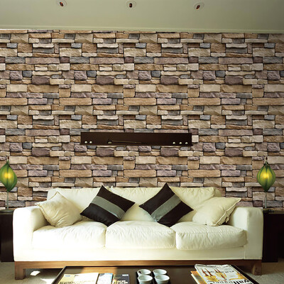 

〖Follure〗3D Wall Paper Brick Stone Rustic Effect Self-adhesive Wall Sticker Home Decor