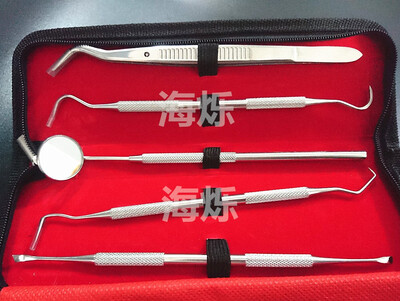 

5 Pcs Set Oral Care Examination Stainless Steel Dental Probe Missor Gracey Cleanning Dental Kit Teeth Tool Set