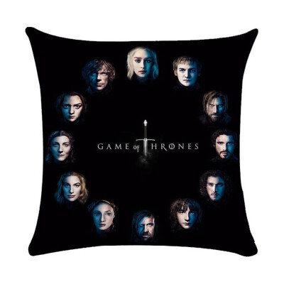 

18" Square Game of Thrones Cotton Linen Home Decorative Throw Pillow Case Cushion Cover 45cm45cm