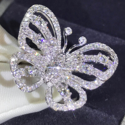 

Fashion lovely big butterfly shape Silver wedding ring jewelry for women