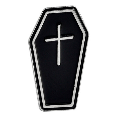 

Coffin Pins Black Ouija Tarot Cards Death Goth Moon Pentagram Dagger Brooch Gift