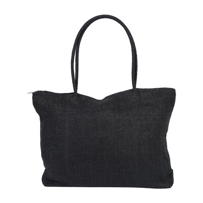 

Hot Ladies Straw Weaving Summer Beach Tote Bag Shopping Travelling Zippered Bag