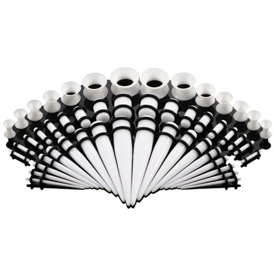 

50 Pieces Ear Stretching Kit Acrylic Tapers&Plugs Silicone Tunnels - Ear Gauges Expander Set Body Piercing Jewelry