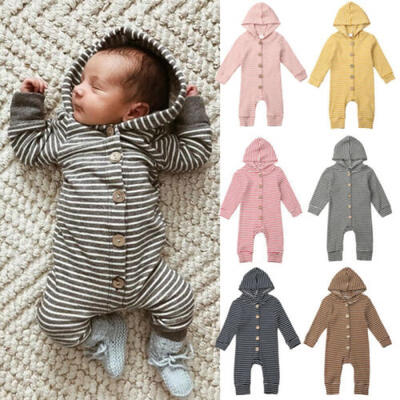 

Newborn Toddler Baby Boy Girl Hooded Romper Bodysuit Jumpsuit Kids Comfy Outfits