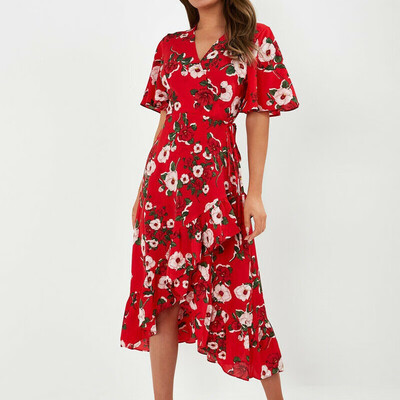 

Women Boho Floral Long Maxi Dress Cocktail Party Evening Summer Beach Sundress
