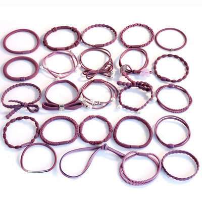 

Fashion New Women Hair Ring 24PCSSet Hair Band Rubber Band Hair Rope Elegant Pearl Scrunchie Simple Sweet Hair Accessories Set