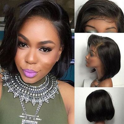 

〖Follure〗Fashion Fiber Wigs For Women Short Straight Lace Front Full Wig With Baby Hair