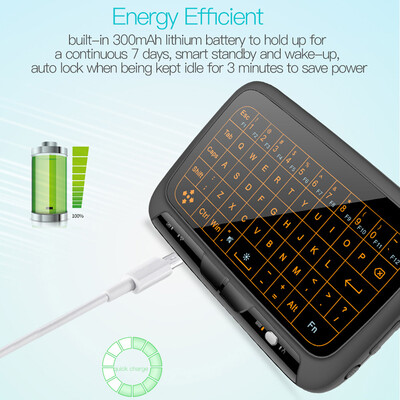 

H18 24GHz Wireless Keyboard Full Touchpad Backlight Keyboard with Large Touch Pad Remote Control for Smart TV Android TV Box PC
