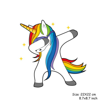 

Unicorn Patches Clothes Washable Heat Transfer Stickers Iron On Appliques Print