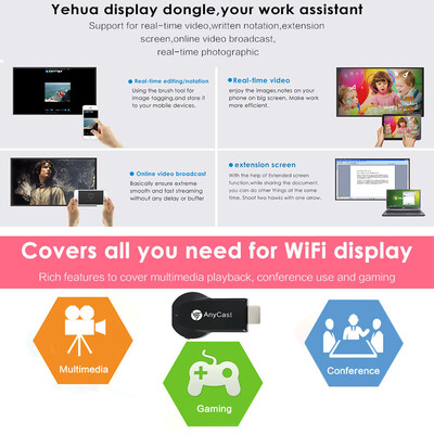 

AnyCast M2 Plus Wireless WiFi Display Dongle Receiver 1080P HD Interface TV Stick DLNA Airplay Miracast for Smart Phones Tablet PC