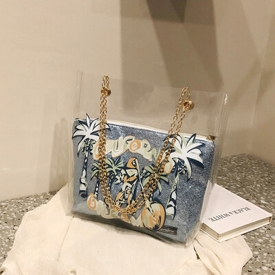 

Tailored Fashion Women Sequins Printing Cartoon Crossbody Bag Waterproof Chain Beach Bags