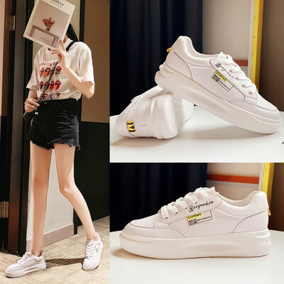 

The first layer of leather white shoes female autumn new Korean students versatile flat leather sh