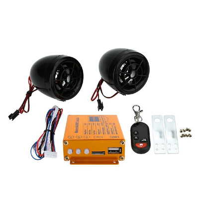 

Motorcycle MP3 Player Speakers Audio Sound System FM Radio Security Alarm Wireless Remote with USB SD Slot