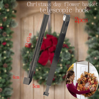 

Tailored 2pcs Christmas Festival Decoration Flower Basket Ring Telescopic Hooks Gardening