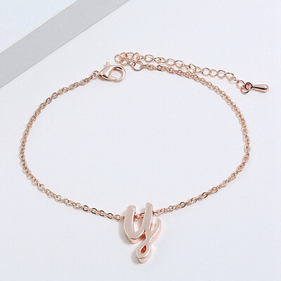 

Initial Bracelet Cursive Letter Bracelet Personalized Jewelry Bridesmaid Funny