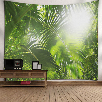 

Toponeto Misty Forest Tapestry Wall Hanging Nature Landscape Tapestry Sunshine Through Tree Tapestries For Bedroom Living Room