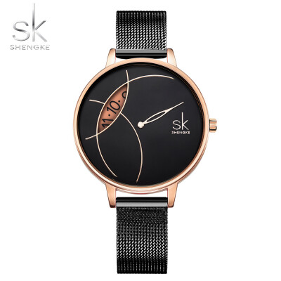 

Creative Watch Women Stainless Steel Watches Super Slim Fashion Stylish Desgin Reloj Mujer Shengke Ladies Watch Relogio Feminino