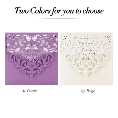 

20Pcs Pearl Paper Laser Cut Wedding Invitation Cards Greeting Card Kits Event Party Supplies with Blank Inner Sheet