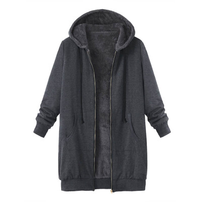 

Roseonmyhand Plus Size Womens Winter Warm Outwear Solid Hooded Pockets Vintage Coats