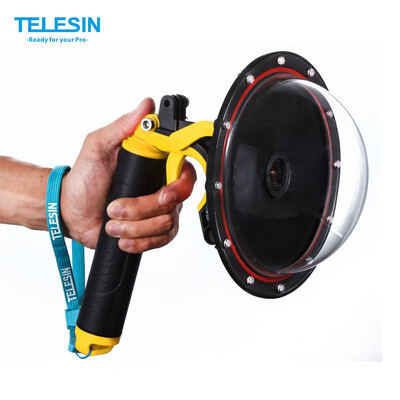 

TELESIN 6" Dome Port for SJCAM S6S7 Camera Underwater Diving Transparent Lens Housing Dome with Floaty Grip