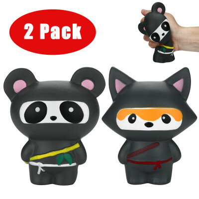 

Gotoamei Squishies Ninja Panda&Ninja Fox Scented Slow Rising Squeeze Stress Reliever Toy