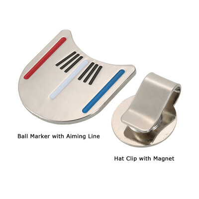 

Outdoor Alloy Golf Alignment Aiming Tool Ball Marker Magnetic Hat Clip Golf Accessories