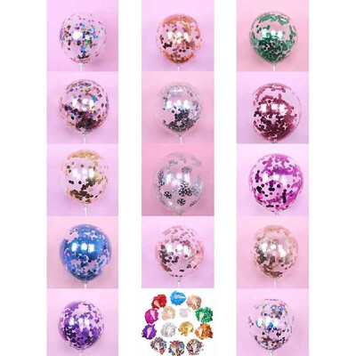 

Confetti Balloon Sequin Silver Inflatable Balloons Gold Emulsion Transparent Party Birthday Festival Decoration 12 inch